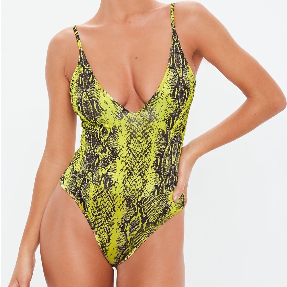 Snake print cupped bodysuit